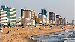 Virginia Beach, skyline and beach