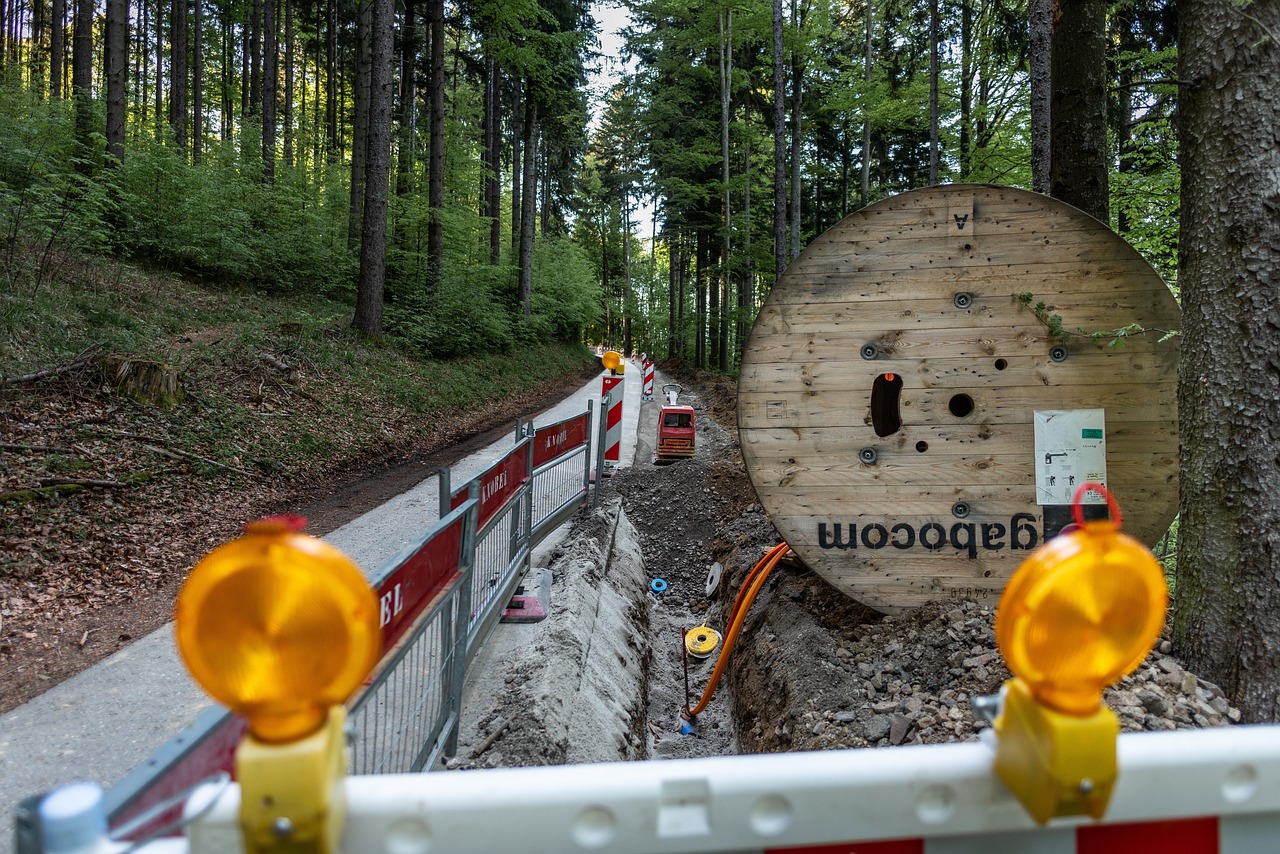 Construction by forest, large fiber reel